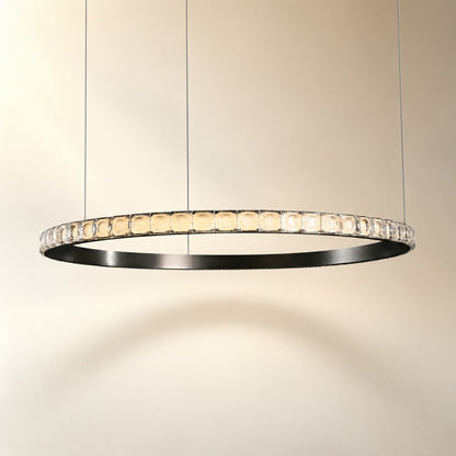 Evelan Single-Ring Crystal Chandelier
