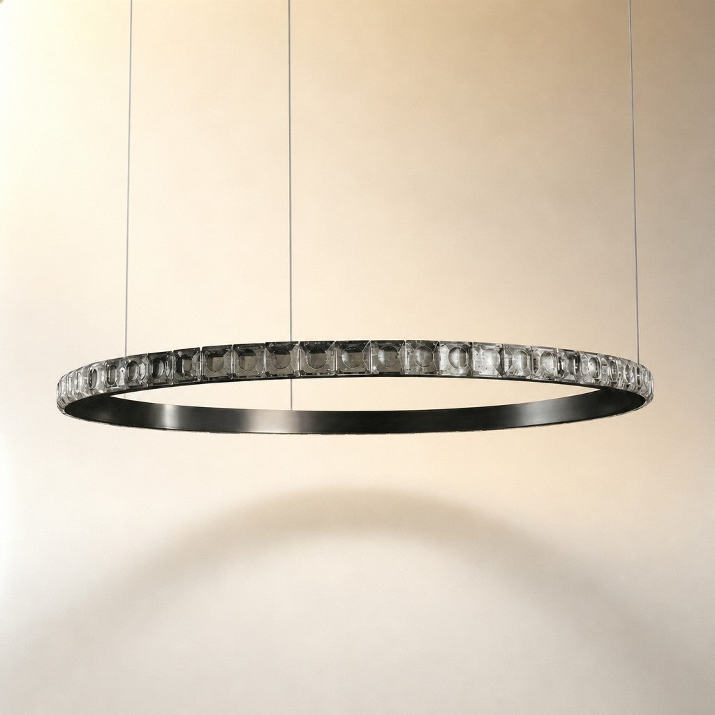 Evelan Single-Ring Crystal Chandelier