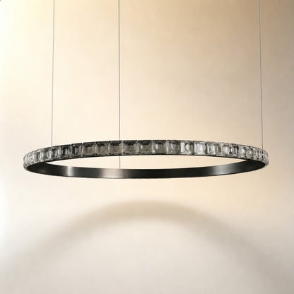Evelan Single-Ring Crystal Chandelier
