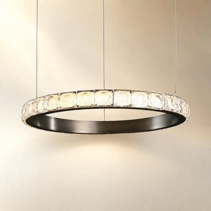 Evelan Single-Ring Crystal Chandelier