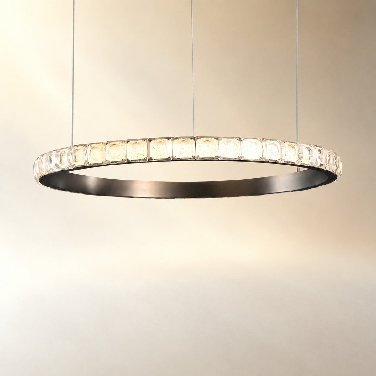 Evelan Single-Ring Crystal Chandelier