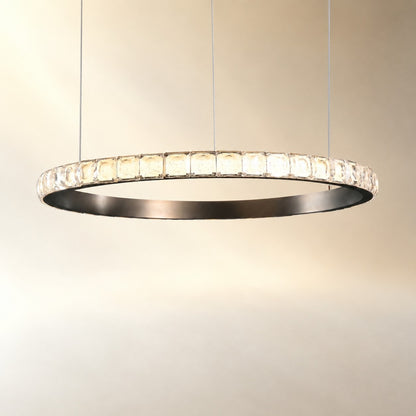 Evelan Single-Ring Crystal Chandelier