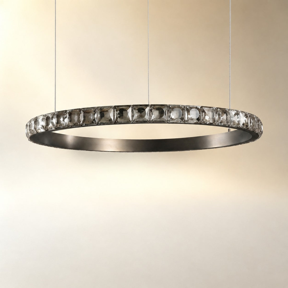 Evelan Single-Ring Crystal Chandelier