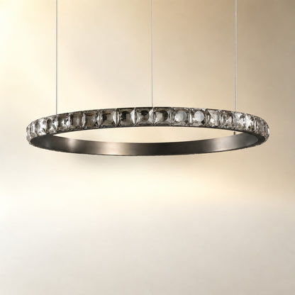 Evelan Single-Ring Crystal Chandelier
