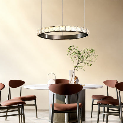 Evelan Single-Ring Crystal Chandelier