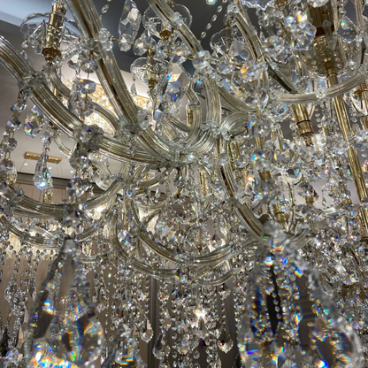 Extra Large Elegant Crystal Chandelier in Branch Style with Candle Layers for Stairs Living Room and Foyer