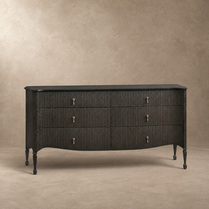 Happyarcadian Sculpted Reeded Bedroom Storage Chest