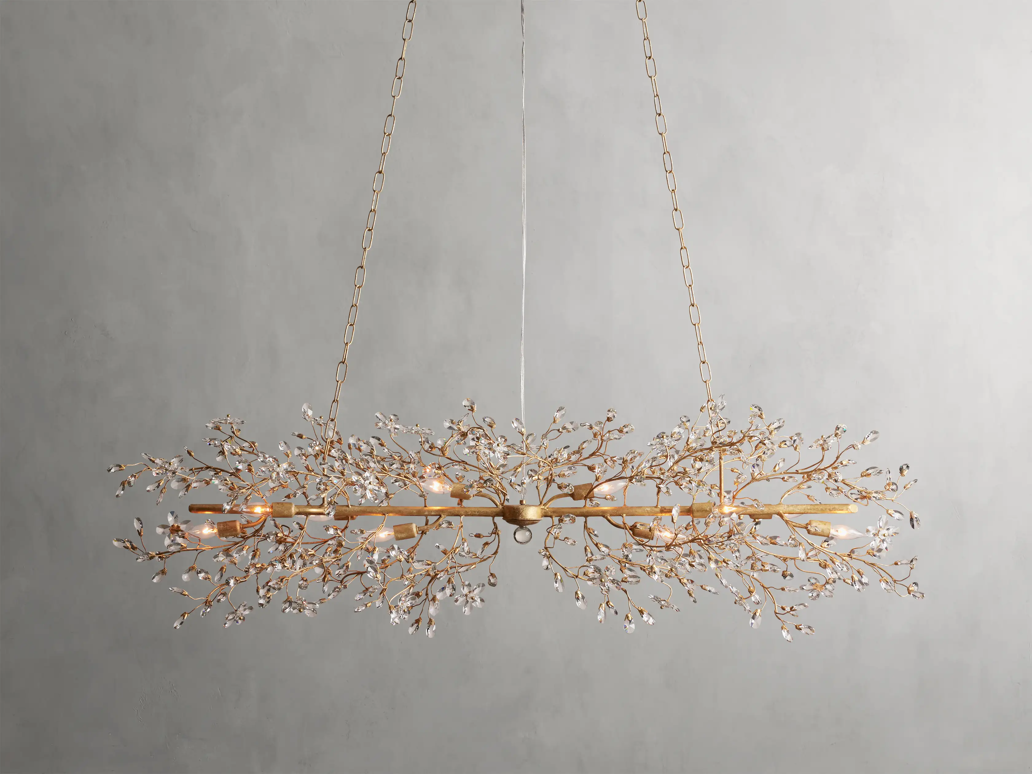 Fiore Crystal Flowers Creative Linear Chandelier 43", 51", 68"