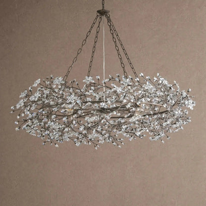 Fiore Crown Crystal Branch Chandelier 39" 48" 60“