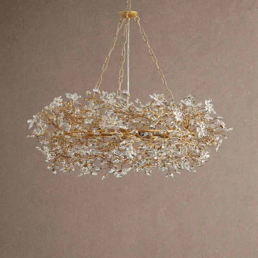 Fiore Crown Crystal Branch Chandelier 39" 48" 60“