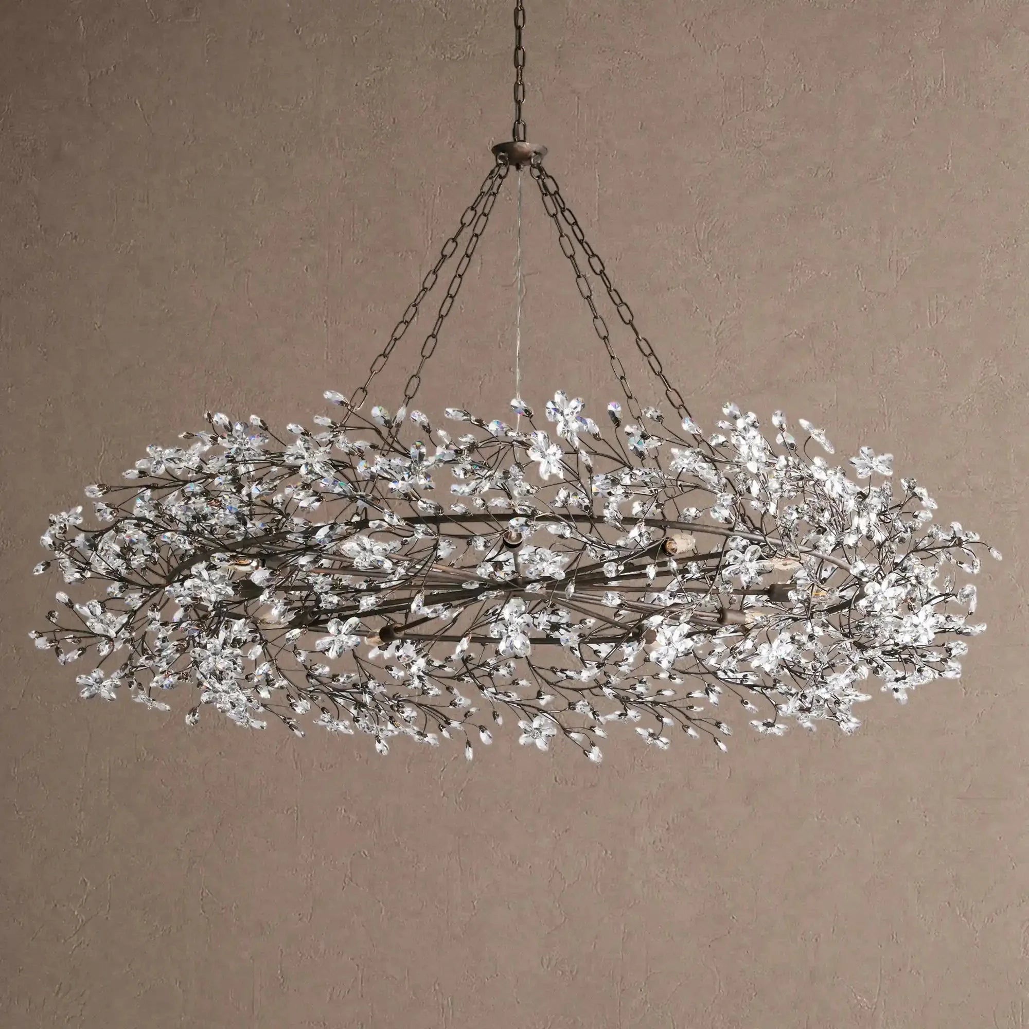 Fiore Crown Crystal Branch Chandelier 39" 48" 60“