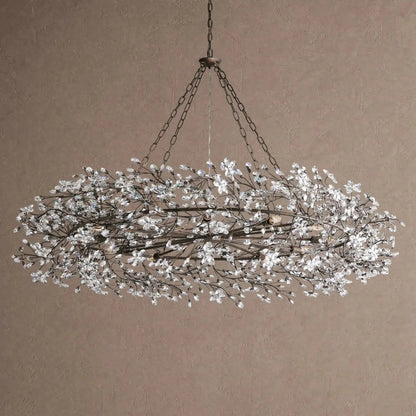 Fiore Crown Crystal Branch Chandelier 39" 48" 60“