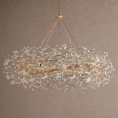 Fiore Crown Crystal Branch Chandelier 39" 48" 60“