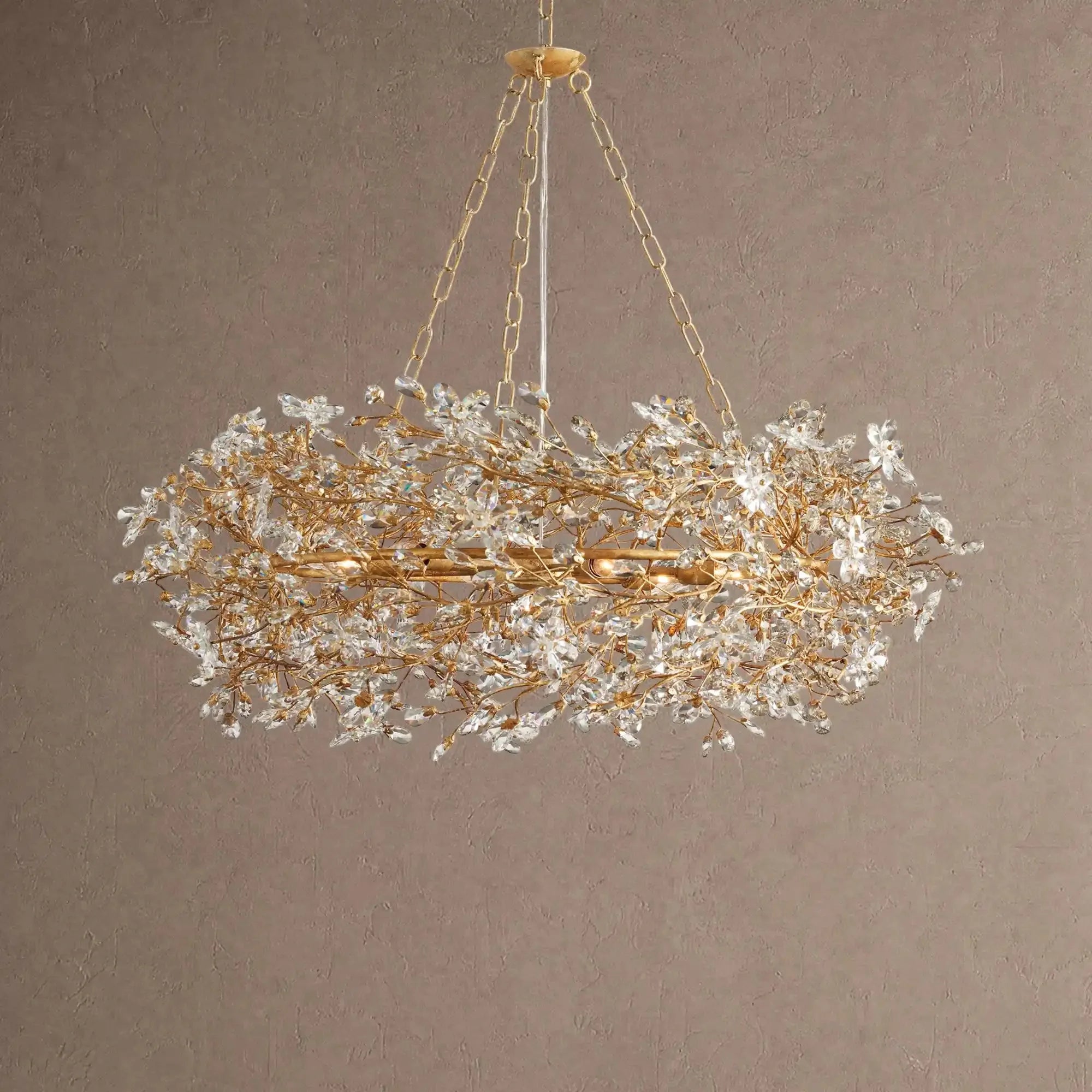 Fiore Crown Crystal Branch Chandelier 39" 48" 60“