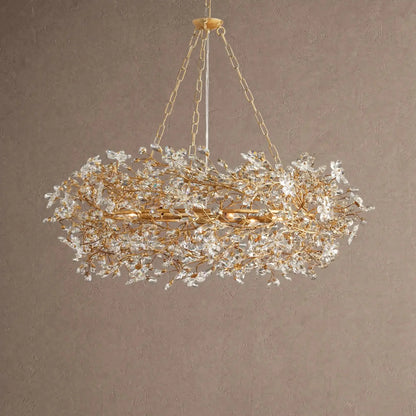 Fiore Crown Crystal Branch Chandelier 39" 48" 60“