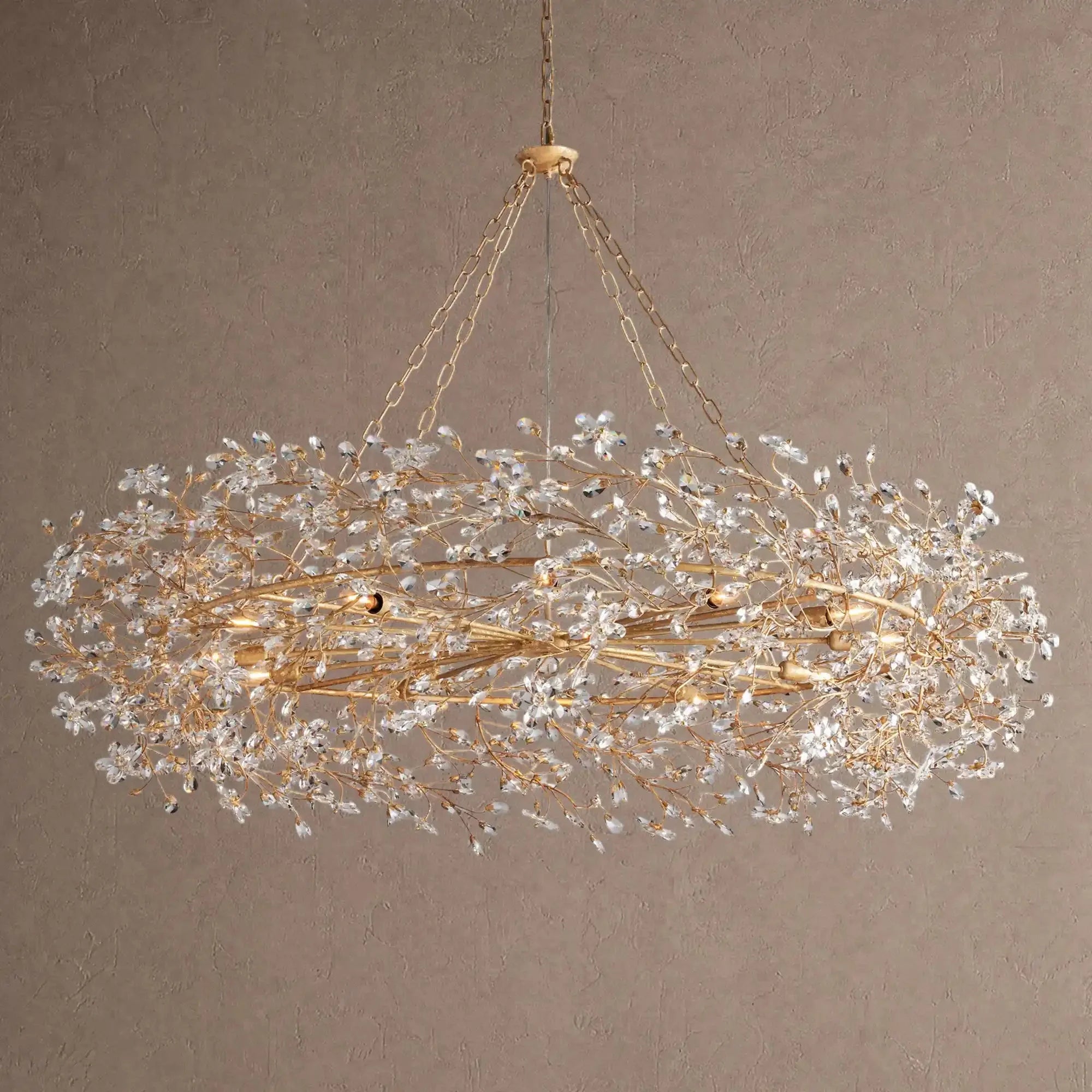 Fiore Crown Crystal Branch Chandelier 39" 48" 60“