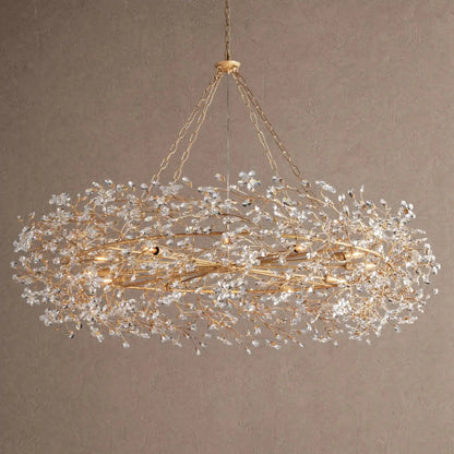 Fiore Crown Crystal Branch Chandelier 39" 48" 60“