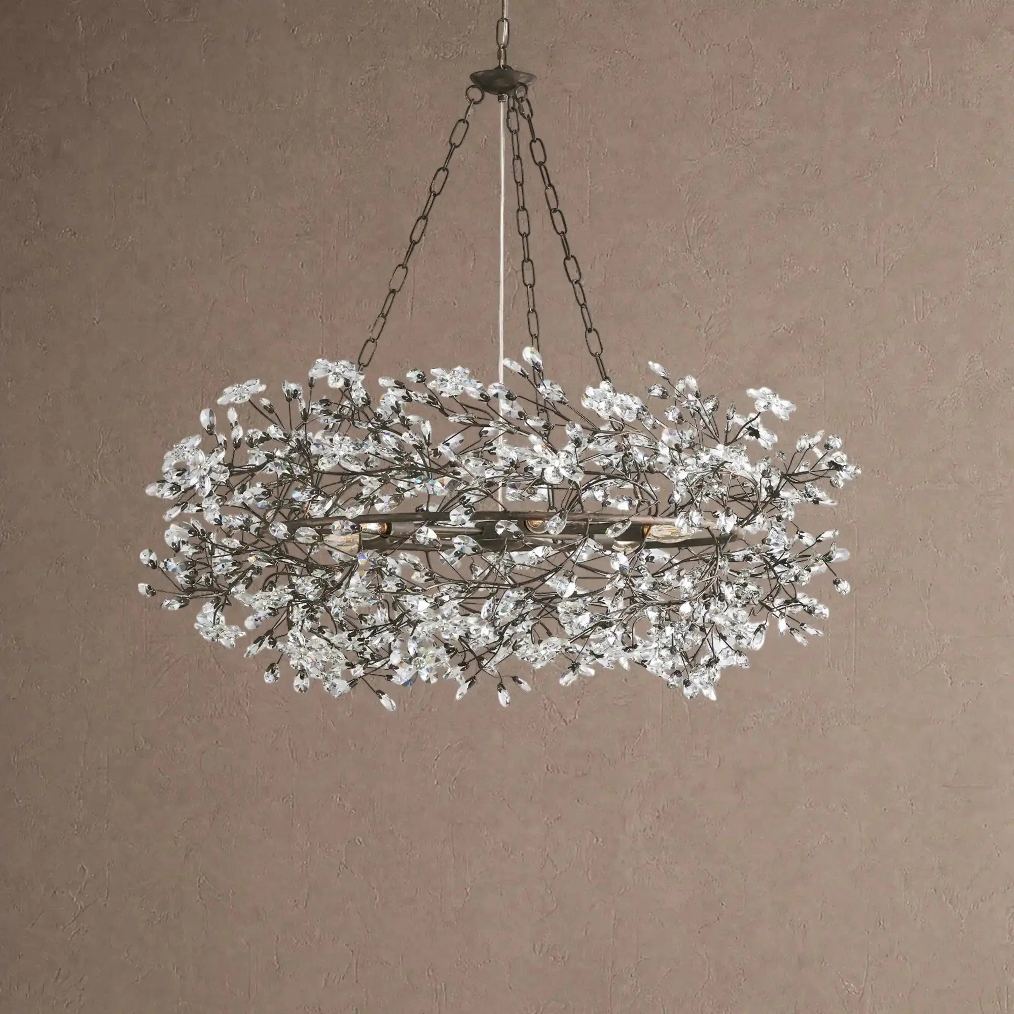 Fiore Crown Crystal Branch Chandelier 39" 48" 60“