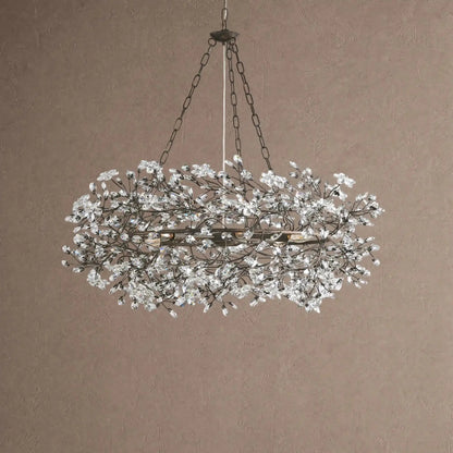 Fiore Crown Crystal Branch Chandelier 39" 48" 60“
