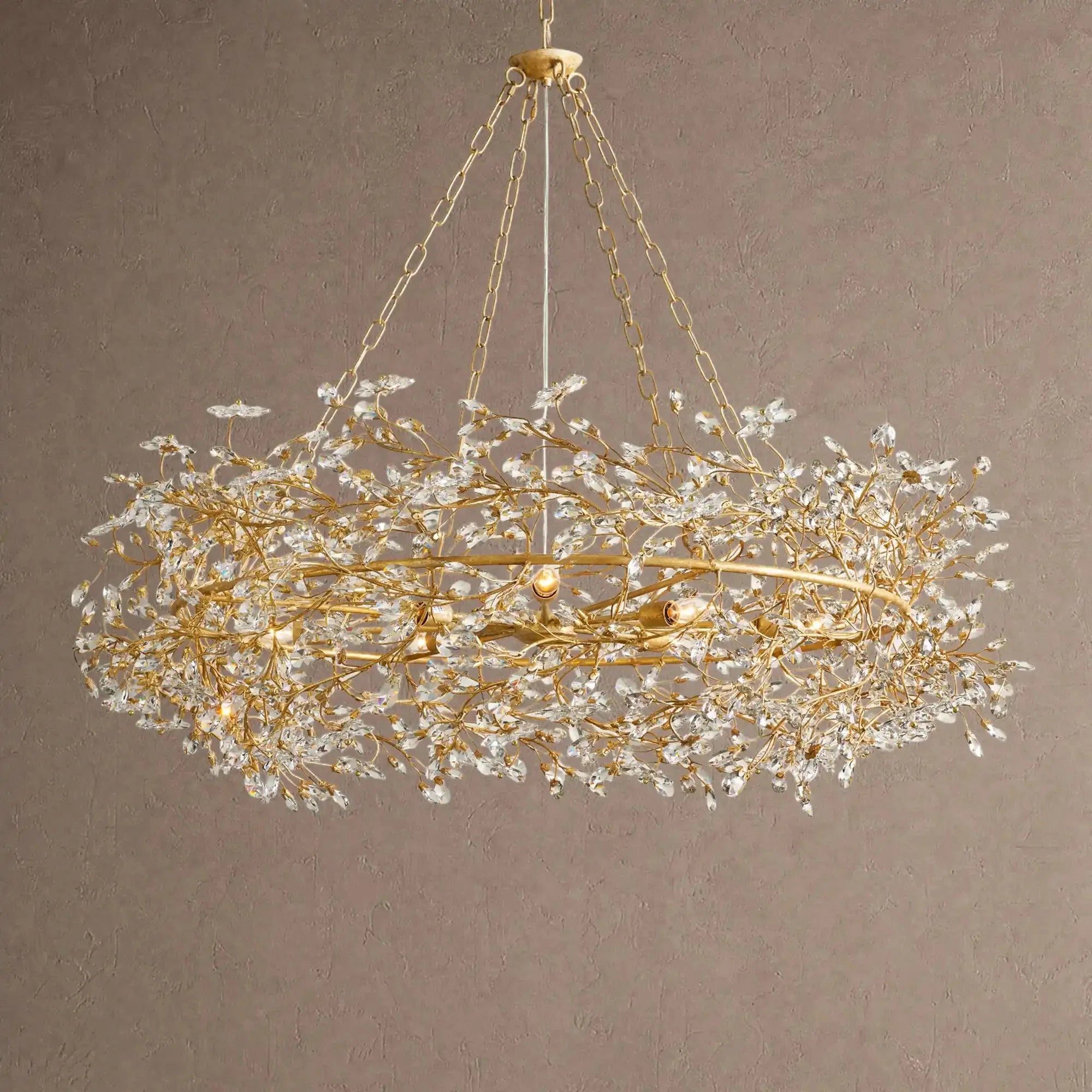 Fiore Crown Crystal Branch Chandelier 39" 48" 60“