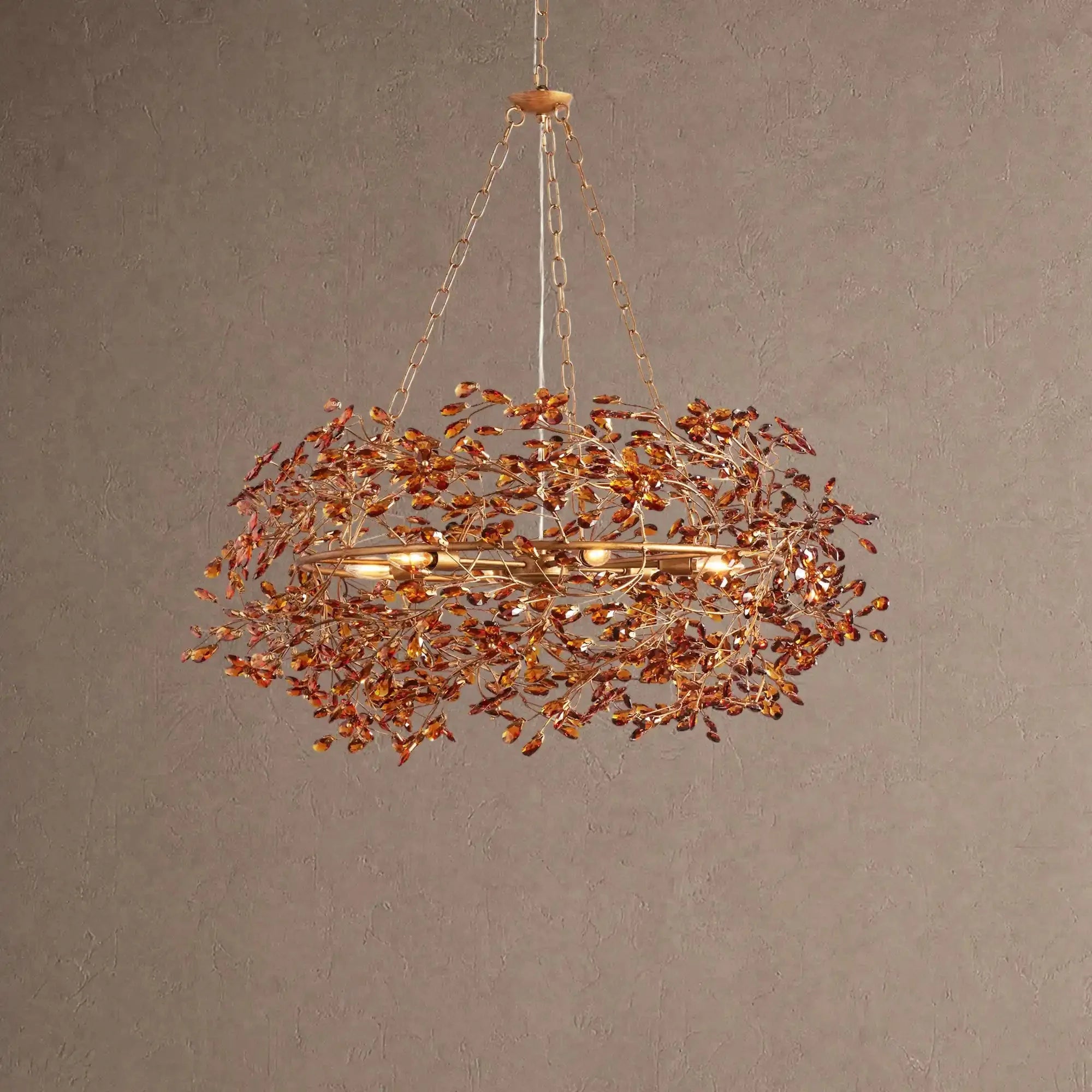 Fiore Crown Crystal Branch Chandelier 39" 48" 60“