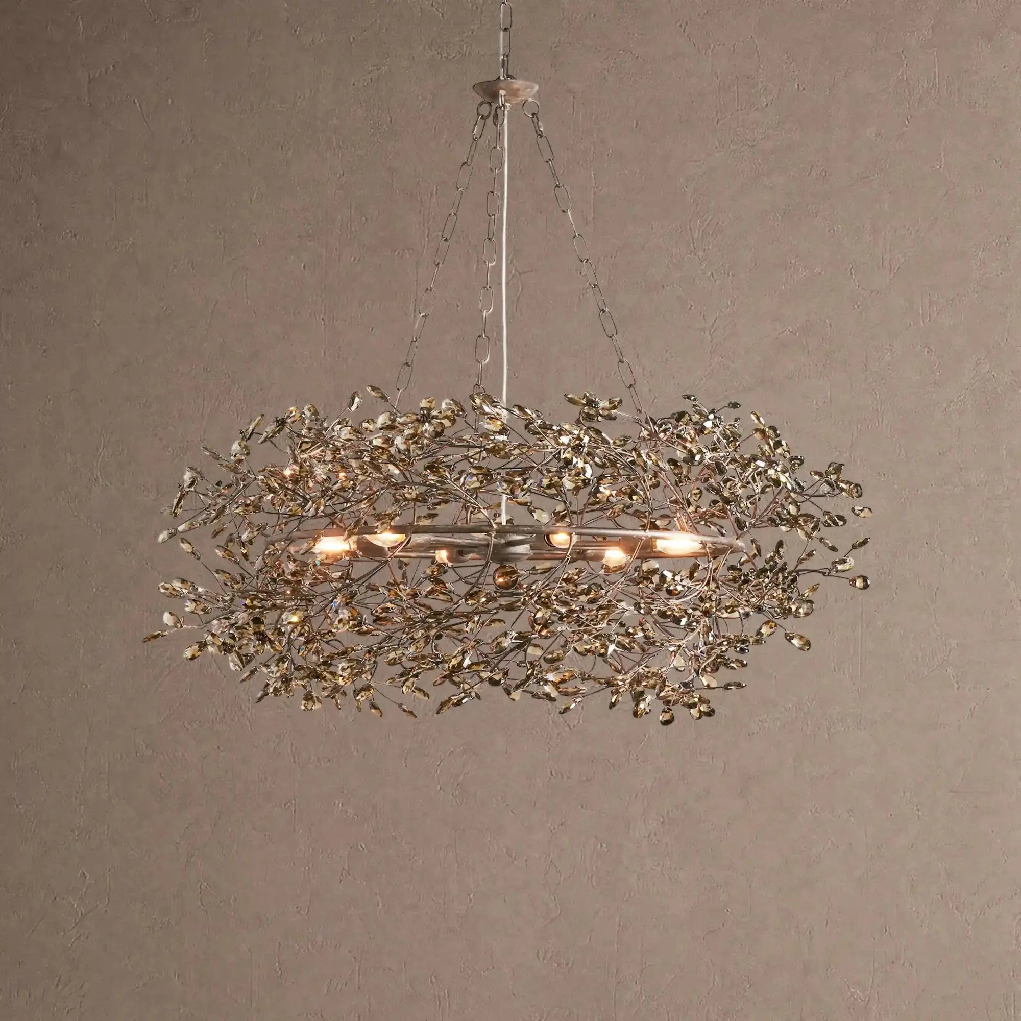 Fiore Crown Crystal Branch Chandelier 39" 48" 60“