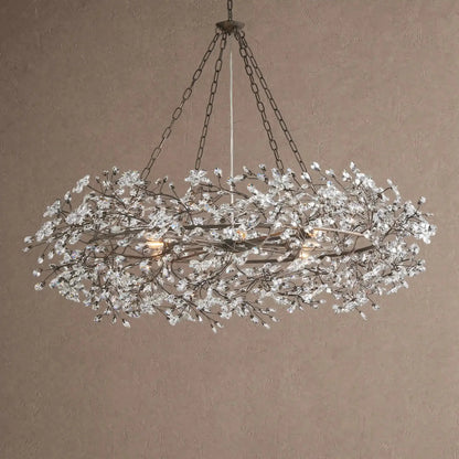 Fiore Crown Crystal Branch Chandelier 39" 48" 60“