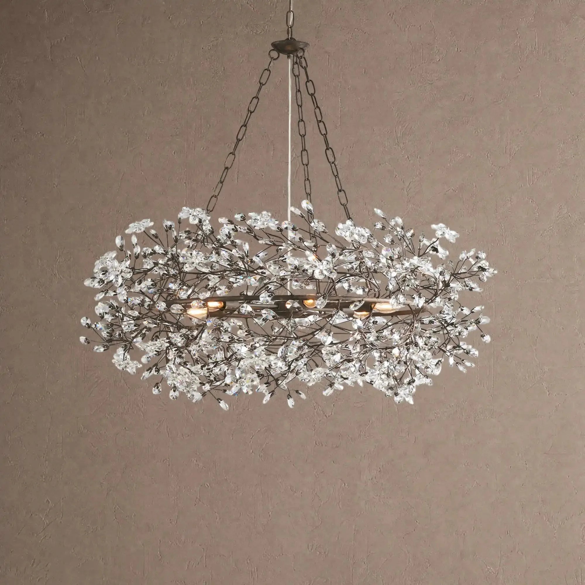 Fiore Crown Crystal Branch Chandelier 39" 48" 60“