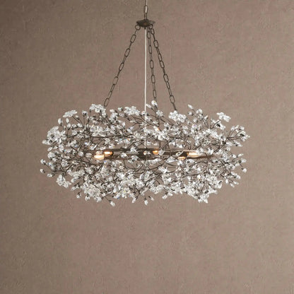 Fiore Crown Crystal Branch Chandelier 39" 48" 60“