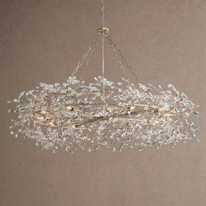 Fiore Crown Crystal Branch Chandelier 39" 48" 60“