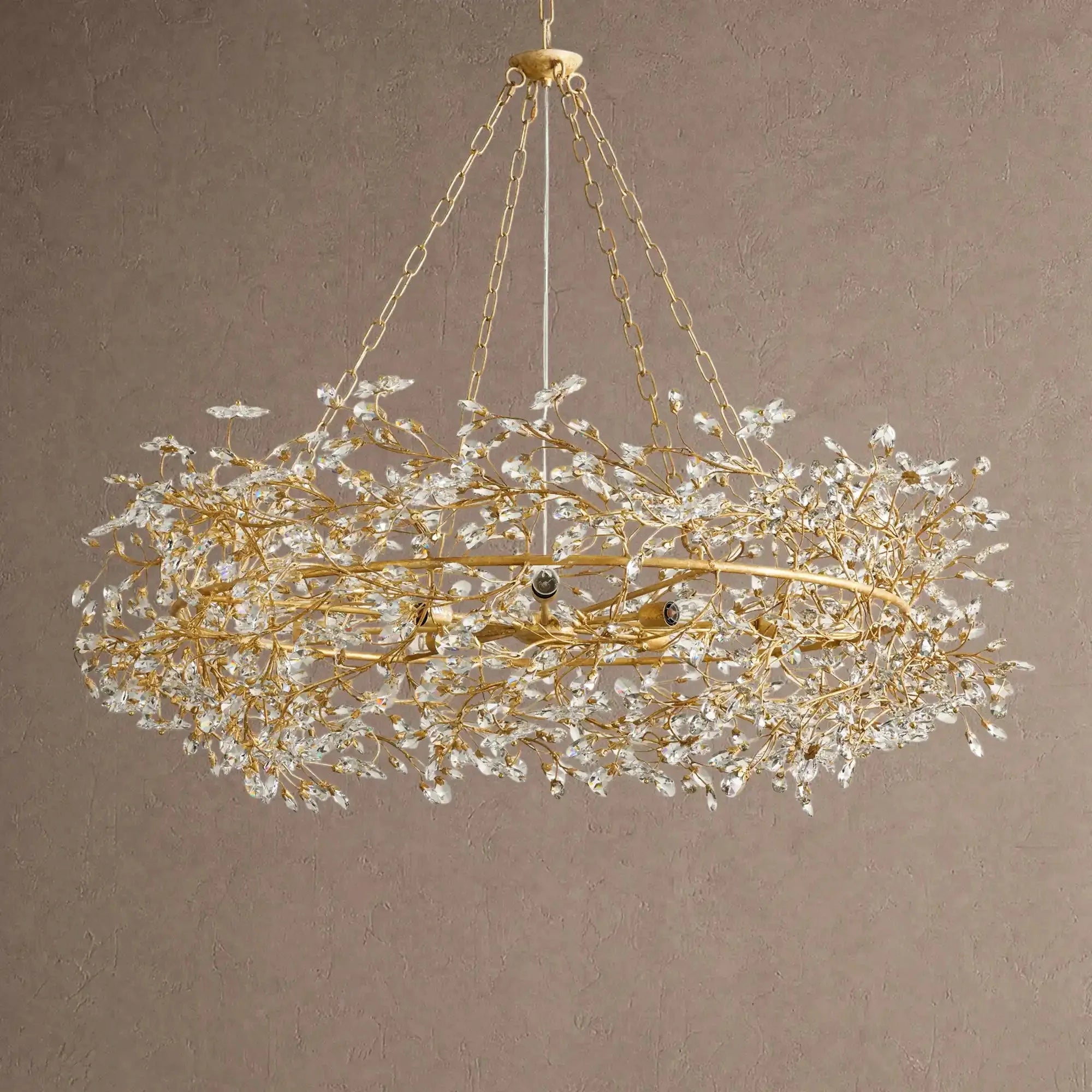 Fiore Crown Crystal Branch Chandelier 39" 48" 60“