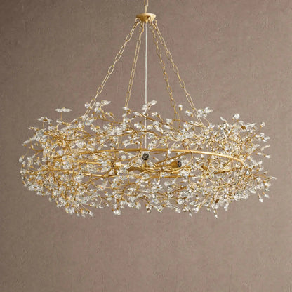 Fiore Crown Crystal Branch Chandelier 39" 48" 60“