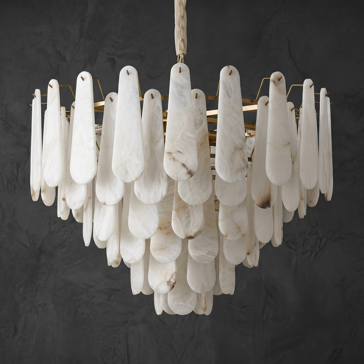 Loria Modern Alabaster Tiered Chandelier