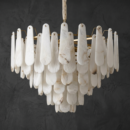 Loria Modern Alabaster Tiered Chandelier
