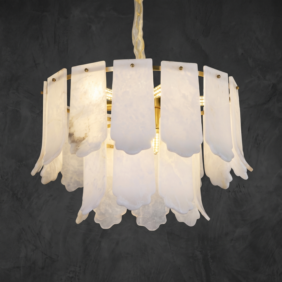 Loria Modern Alabaster Round Pendant Light
