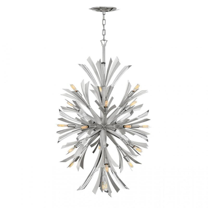 Vida Medium Orb Chandelier - Gold And Glacial Finish Fixture