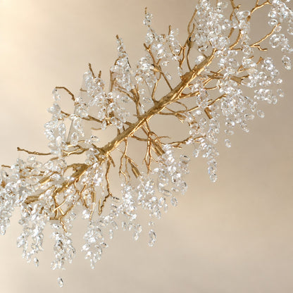 French Branch Crystal Chandelier with Elegant Crystal Leaves