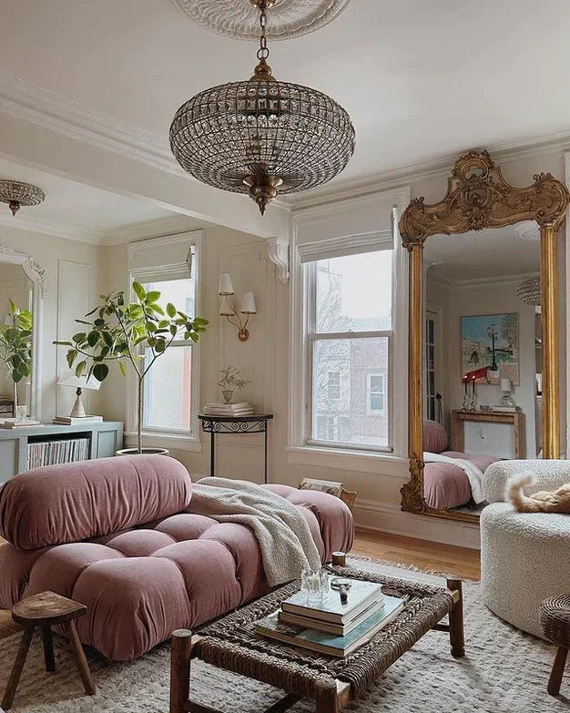 French Empire Vintage Bead Ellipsoid Crystal Chandelier for Living Room/Bedroom
