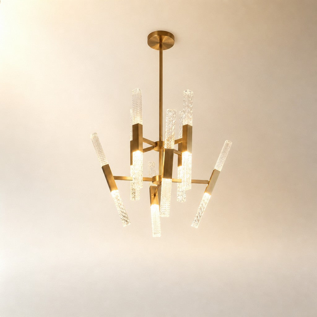 Galrin Crystal Glass Pendant Light 27.8"
