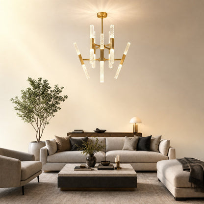 Galrin Crystal Glass Pendant Light 27.8"