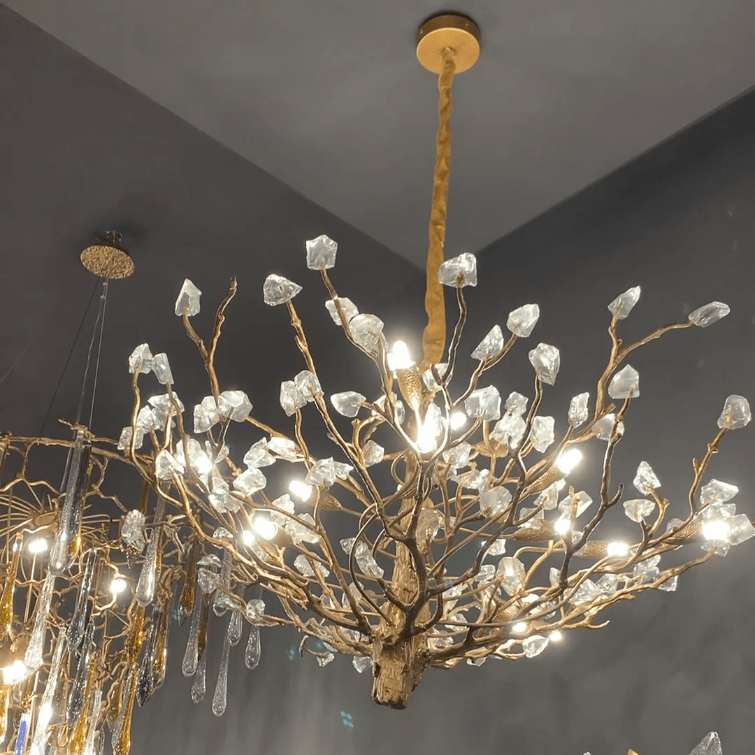 Gemstone Branch Chandelier with Artistic Design for Bedroom or Living Room