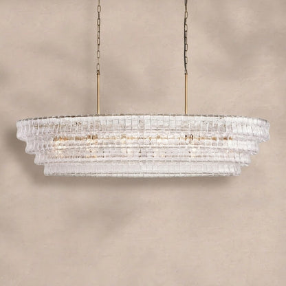 Ghiaccio Glass Oval Chandelier 54''65''