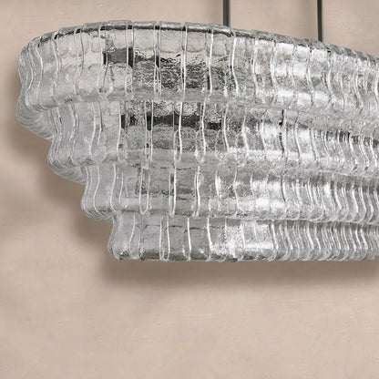 Ghiaccio Glass Oval Chandelier 54''65''