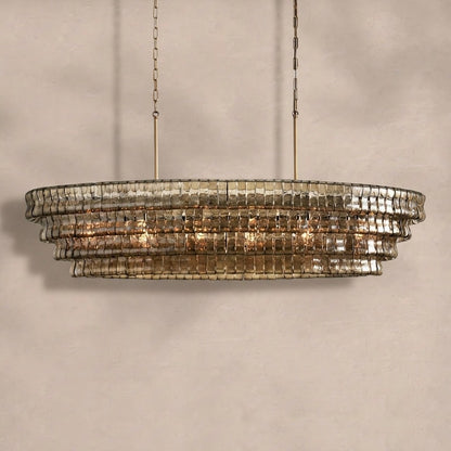 Ghiaccio Glass Oval Chandelier 54''65''