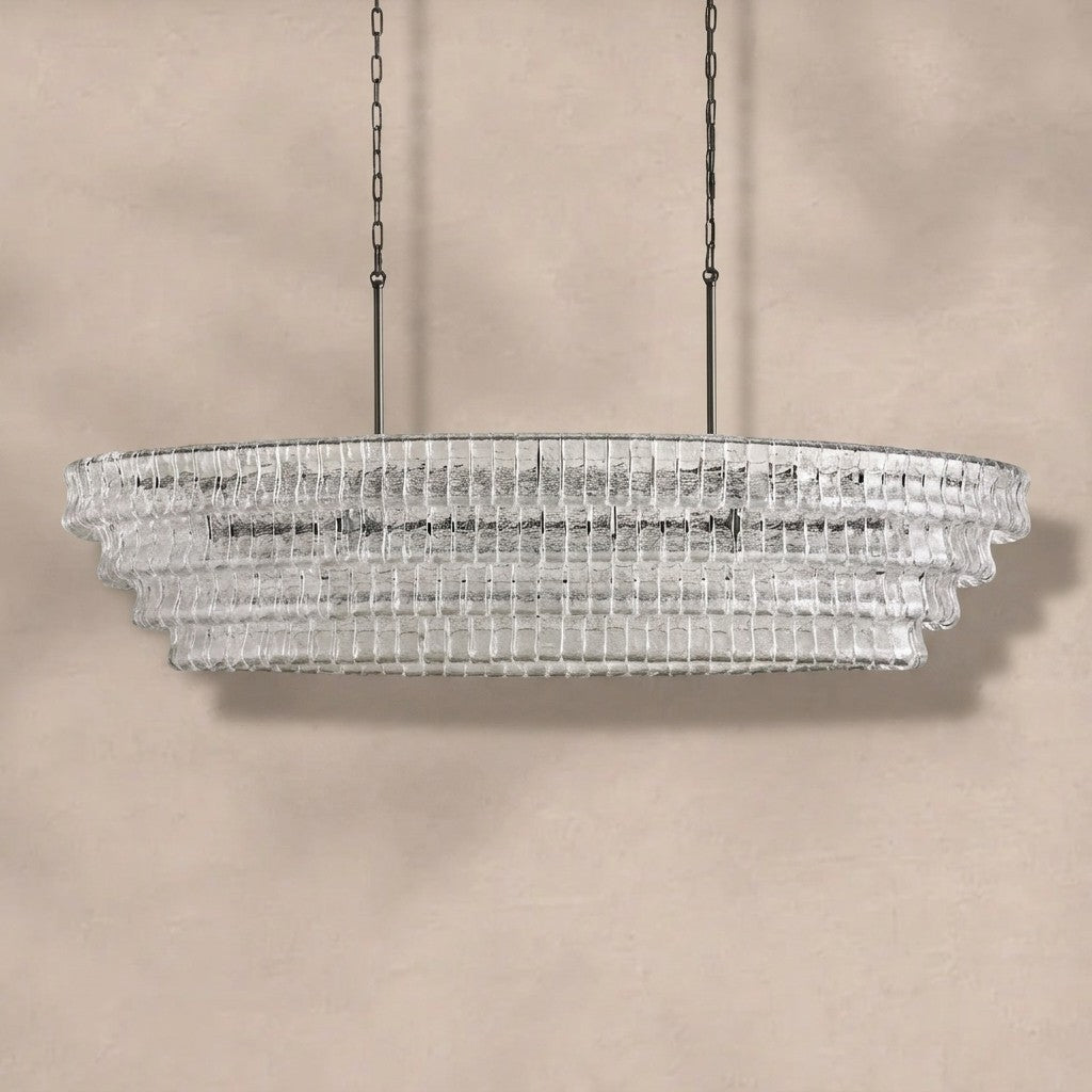 Ghiaccio Glass Oval Chandelier 54''65''