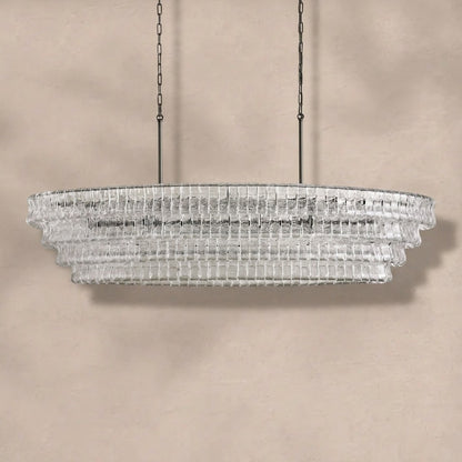 Ghiaccio Glass Oval Chandelier 54''65''
