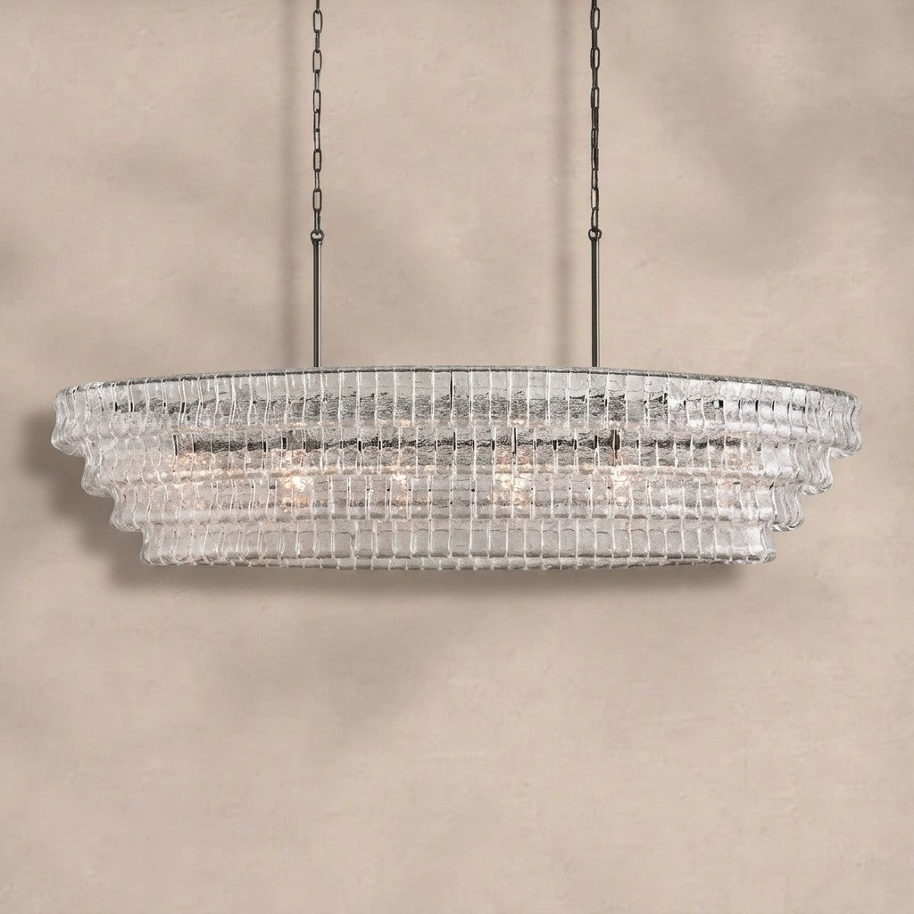 Ghiaccio Glass Oval Chandelier 54''65''