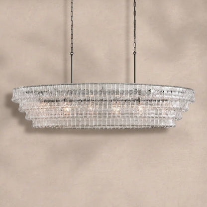 Ghiaccio Glass Oval Chandelier 54''65''