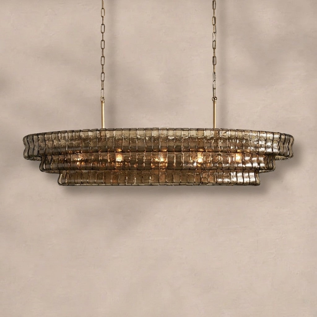 Ghiaccio Glass Oval Chandelier 54''65''