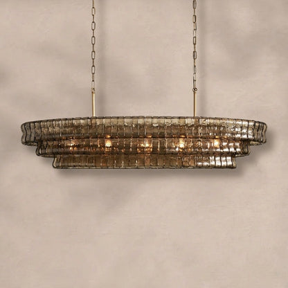 Ghiaccio Glass Oval Chandelier 54''65''